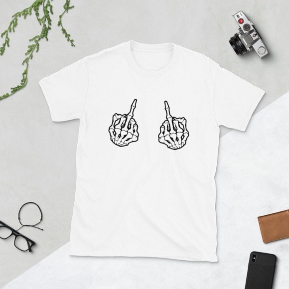 Double Middle Finger UNISEX T-shirt - Picture 3 of 5